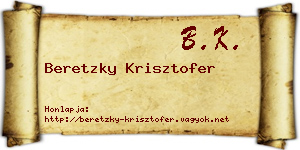 Beretzky Krisztofer névjegykártya